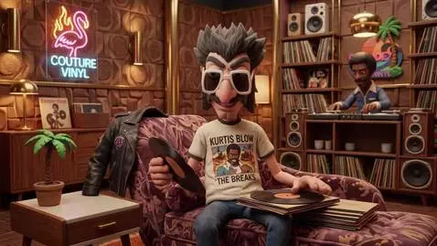 AI Video from prompt: nodding his head to a beat, enjoying a favorite 