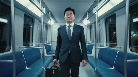 AI Video from prompt: Un homme asiatique bien habillé dans le métro te