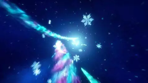 AI Video from prompt: Shades of blue like snowflakes in 3D. Swirls. Co