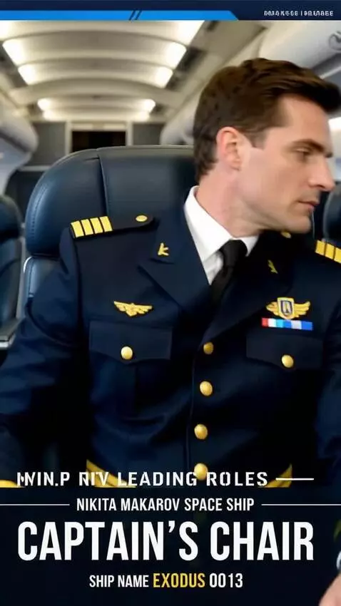 AI Video from prompt: IN THE LEADING ROLES — NIKITA MAKAROV SPACE SHIP