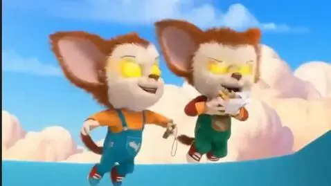 AI Video from prompt: Two brothers grabs food from paper ship, then bo