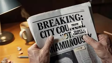 AI Video from prompt: close-up of hands tearing up a newspaper or head