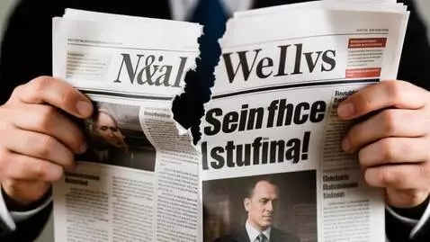AI Video from prompt: close-up of hands tearing up a newspaper with he