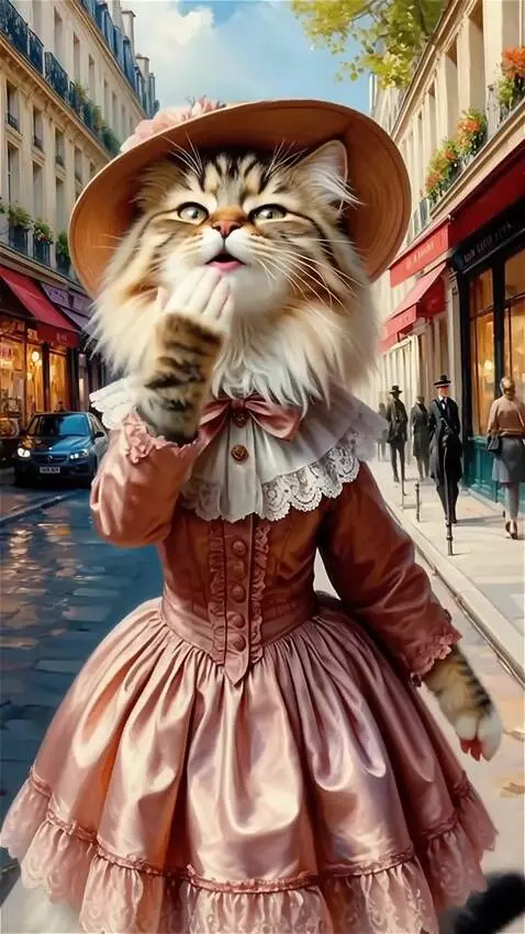 AI Video from prompt: She is walking, smiling and blowing a kiss