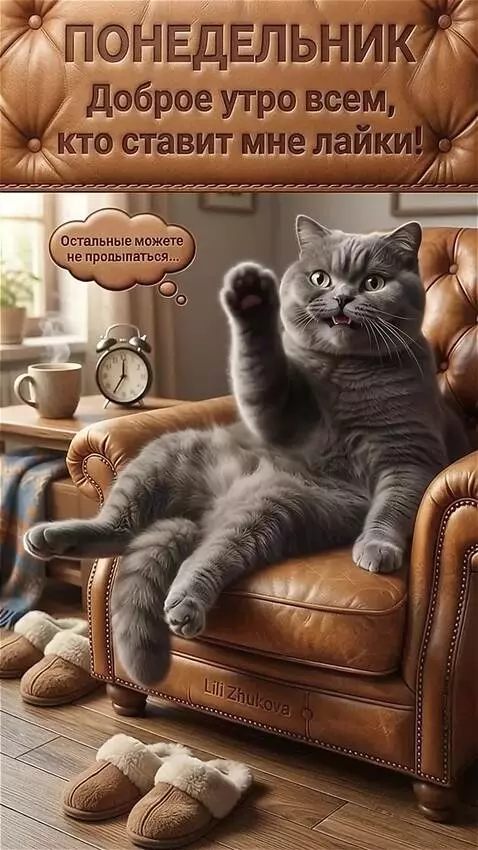 AI Video from prompt: The Cat moves, smiles, and waves its paw