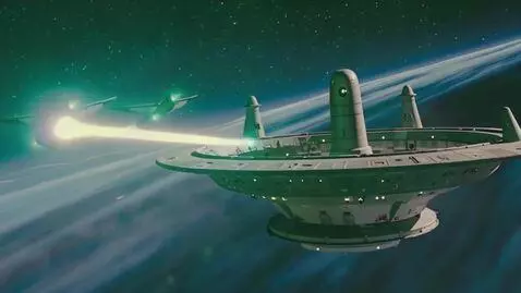 AI Video from prompt: Several romulan warbirds  attack the USS Enterpr