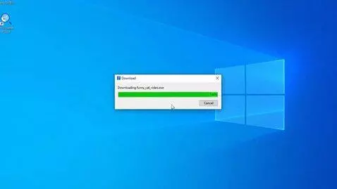 AI Video from prompt: Computer say we download virus and gdi malware