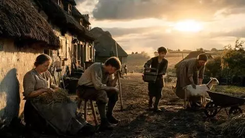AI Video from prompt: 18th‑century European village, peasant way of li