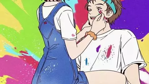 AI Video from prompt: The boy held the girl's hand and slowly sat in m