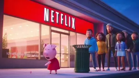AI Video from prompt: Sing Style Peppa Pig At Netflix store Shouts Net