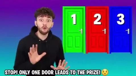 AI Video from prompt: “CHOOSE THE RIGHT DOOR! 🚪” 0–3 sec — Hook 🎙️ “ST
