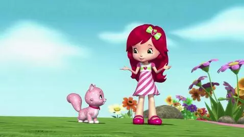AI Video from prompt: Strawberry Shortcake takes Custard to do some ex