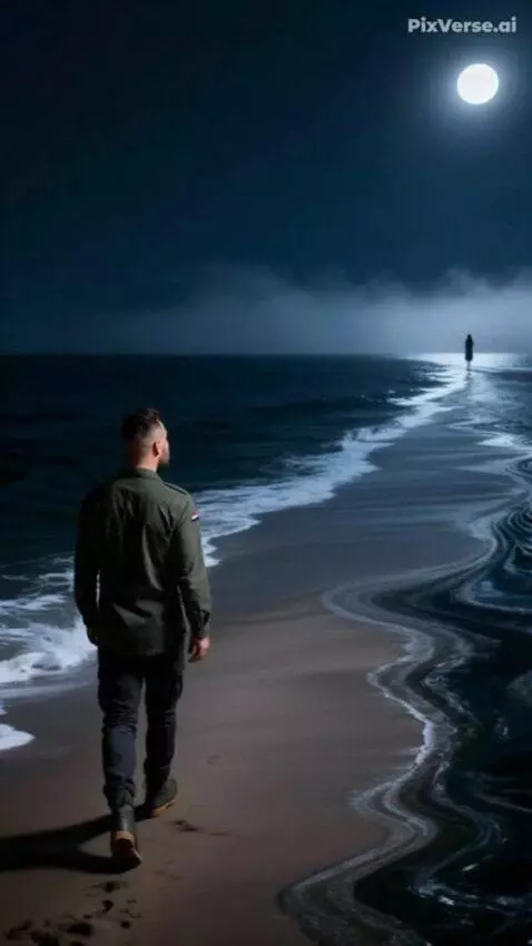 AI Video from prompt: A cinematic psychological surrealism scene.  A l