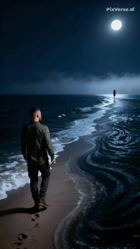 AI Video from prompt: A cinematic psychological surrealism scene.  A l