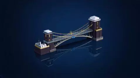 AI Video from prompt: Premium 3D cartoon fintech ad. Dark navy backgro