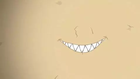 AI Video from prompt: Fran Looks at Creepy Smile on the Wall And Creep