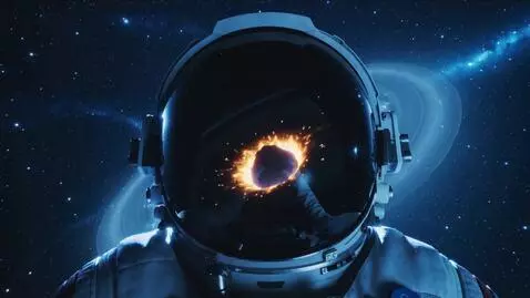 AI Video from prompt: First-person perspective from an astronaut appro