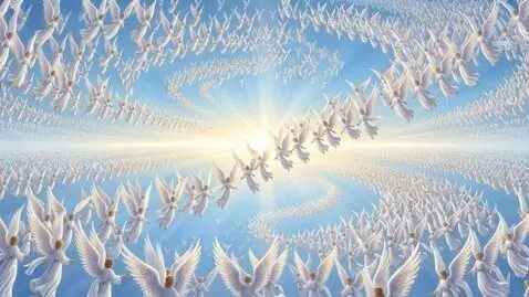 AI Video from prompt: make all angels fly in place and make their wing