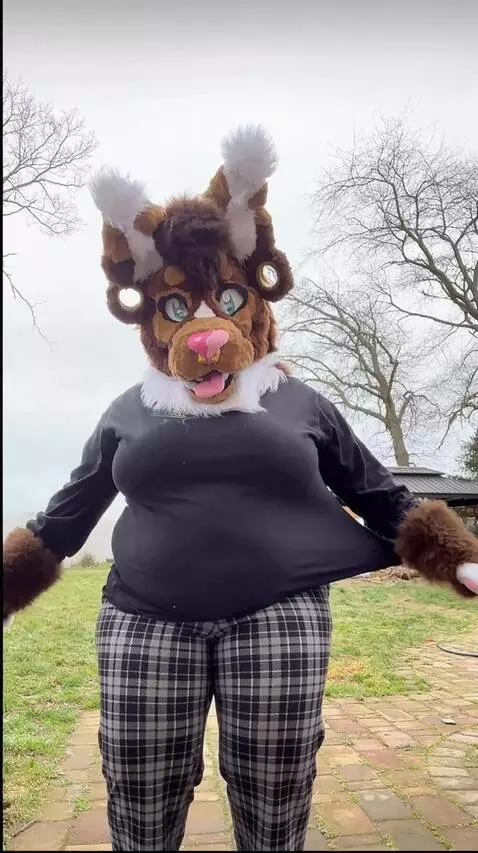 AI Video from prompt: Furry girl growing fatter gaining hundreds of ki