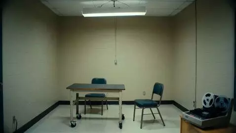 AI Video from prompt: 1996 US county police interrogation tape, recove