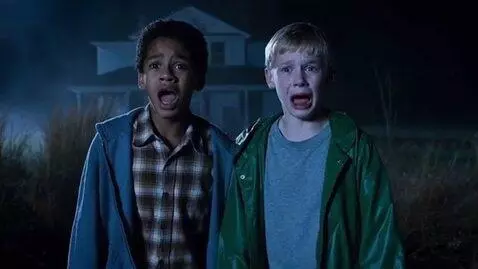AI Video from prompt: Two human boys were shocked in horror they ran a
