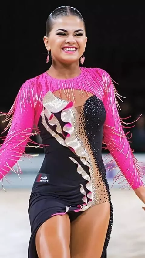 AI Video from prompt: The singer dances the samba at the competition, 