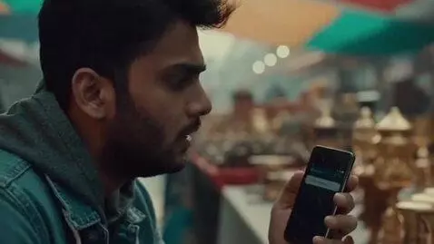 AI Video from prompt: A guy in Faisalabad finds an old phone in a thri