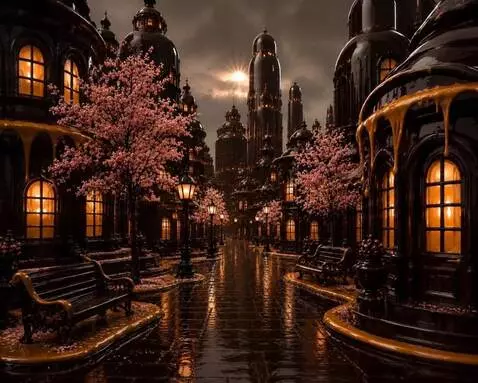 AI Video from prompt: Use reference for chocolate street but put brigh