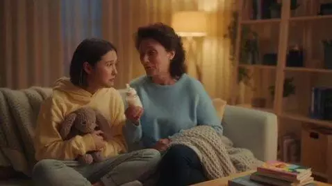 AI Video from prompt: A young woman is playing baby for her mother.