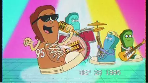 AI Video from prompt: 1995 Comercial of Candy of Sneakers o Toole with