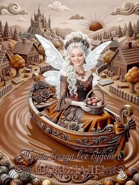 AI Video from prompt: A woman in a chocolate dress is sitting in a ric