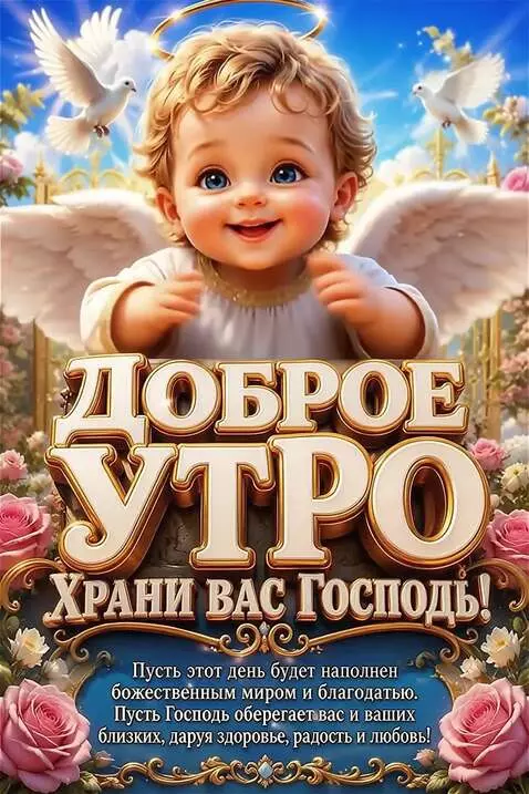 AI Video from prompt: The Angel smiles, flaps its wings and blows kiss