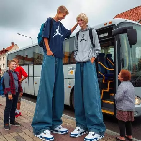 AI Video from prompt: Old woman standing near the bus door huge each o