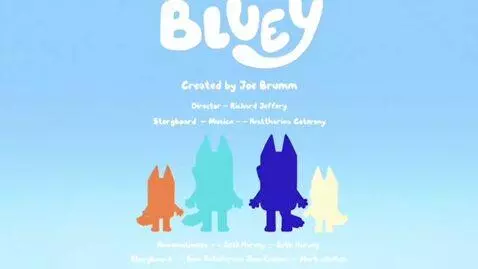 AI Video from prompt: Bluey credits closing logos