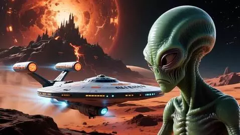 AI Video from prompt: Surreal video of USS Enterprise encountering Nag