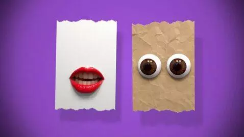 AI Video from prompt: A 3d Style, A Violet Screen with white ink paper
