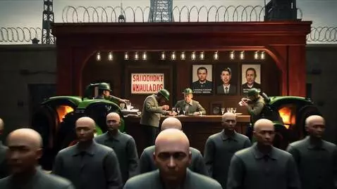 AI Video from prompt: A cinematic, dark, and allegorical short film in