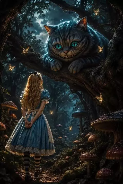 AI Video from prompt: Alice meets the Cheshire Cat