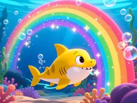 AI Video from prompt: Scene 2 — The Magical Rainbow 🌈✨ Show the same b