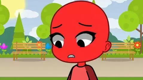 AI Video from prompt: The orange one runs away while the red one says 