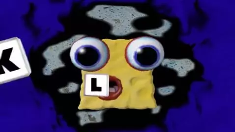 AI Video from prompt: The face then says the "Klasky Csupo" as white b