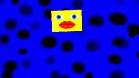 AI Video from prompt: A blue screen with black ink, a hand adds Yellow
