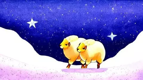 AI Video from prompt: A cute illustration of a sheep walking to the ri