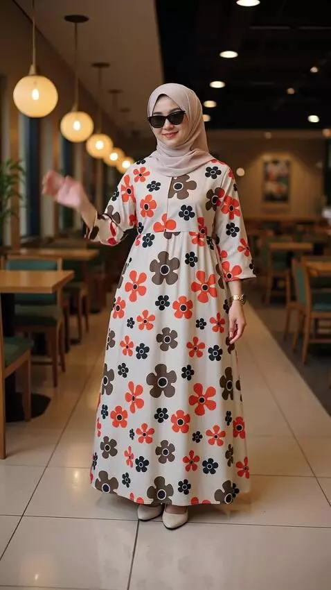 AI Video from prompt: Seorang wanita tersebut melambaikan tangannya ke