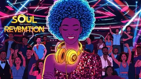AI Video from prompt: A powerful album cover art for "Soultronica Revo