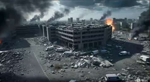 AI Video from prompt: Cinematic Realistic High Detail Urban Disaster: 
