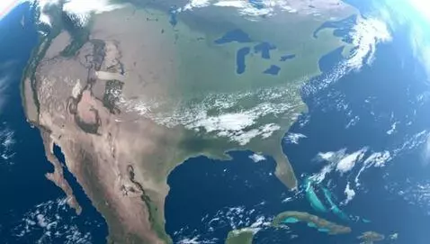 AI Video from prompt: We see Earth from space. We move towards Earth, 