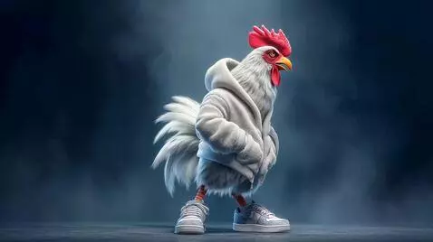 AI Video from prompt: the rooster jumps dynamically, 4K,  720p