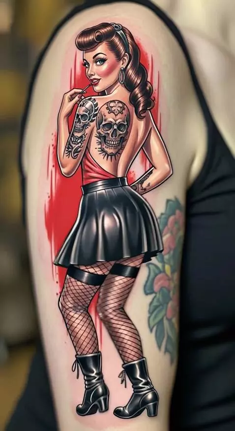 AI Video from prompt: The tattoo dances from the hips