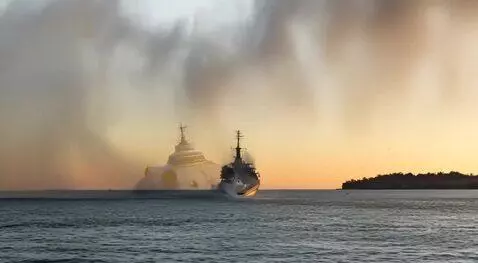AI Video from prompt: ship takes off